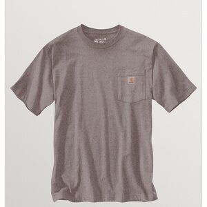 ✅Mens Carhartt Pocket loose Fit Heavyweight Short Sleeve-Shirt Ash Heather Nep